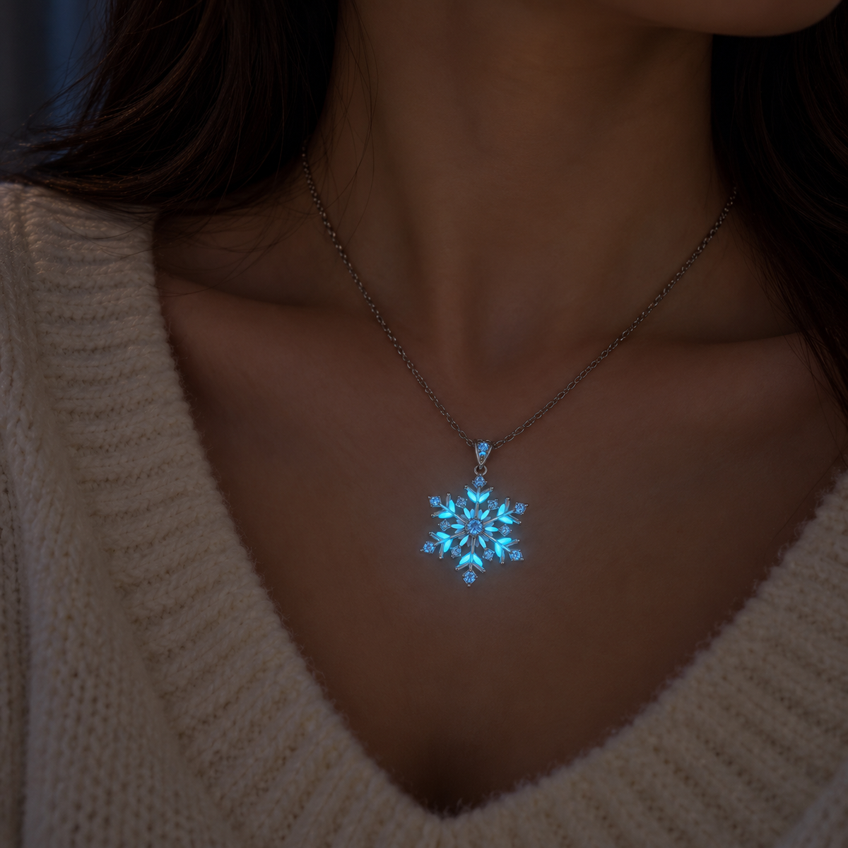 Frost: Glow-in-the-Dark Snowflake Necklace