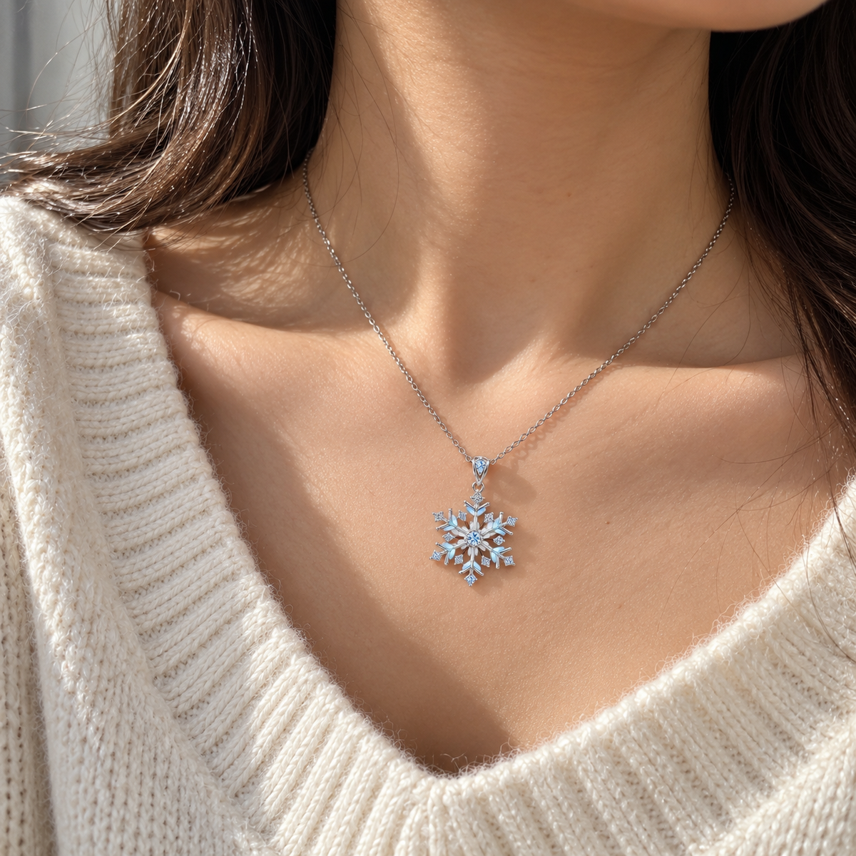Frost: Glow-in-the-Dark Snowflake Necklace