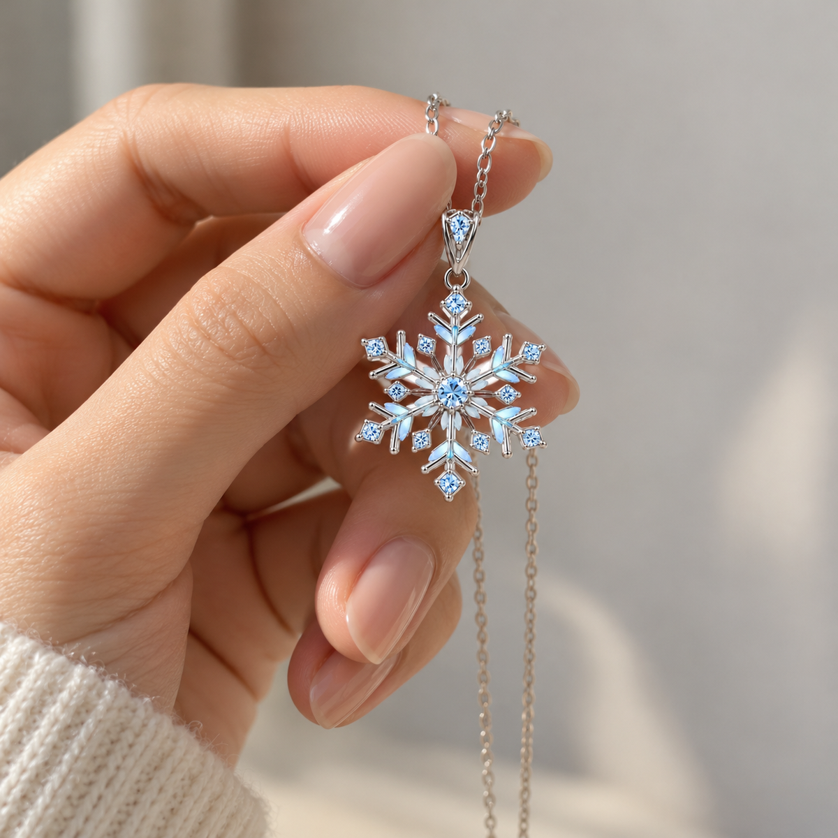 Frost: Glow-in-the-Dark Snowflake Necklace