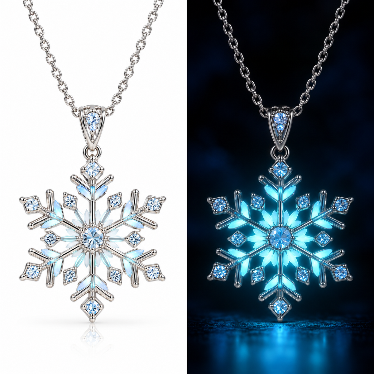 Frost: Glow-in-the-Dark Snowflake Necklace