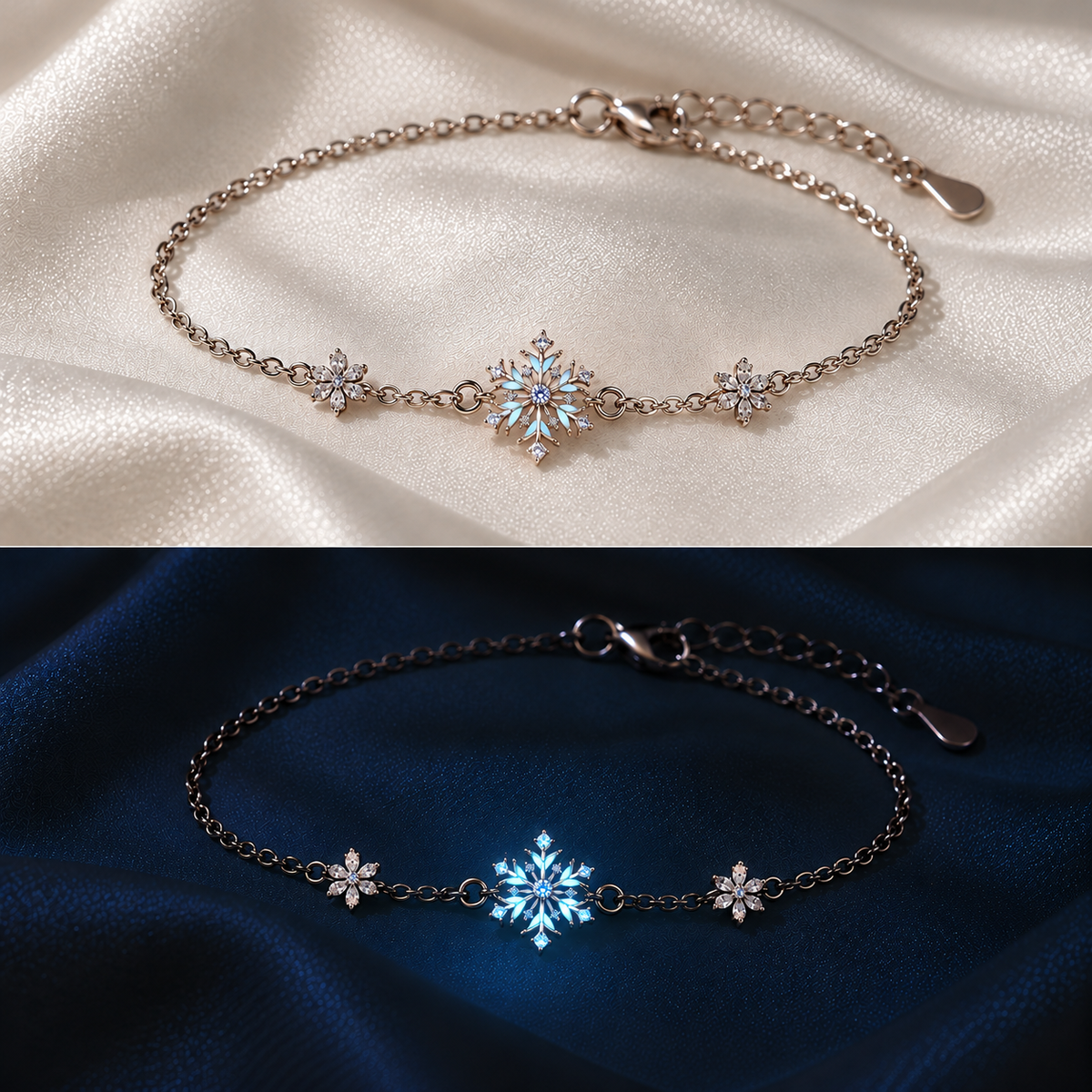 Frost: Glow-in-the-Dark Snowflake Bracelet